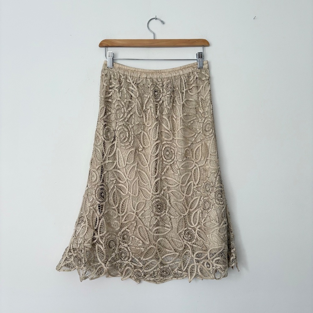 Vintage Silk lace midi skirt - Picture 3 of 7